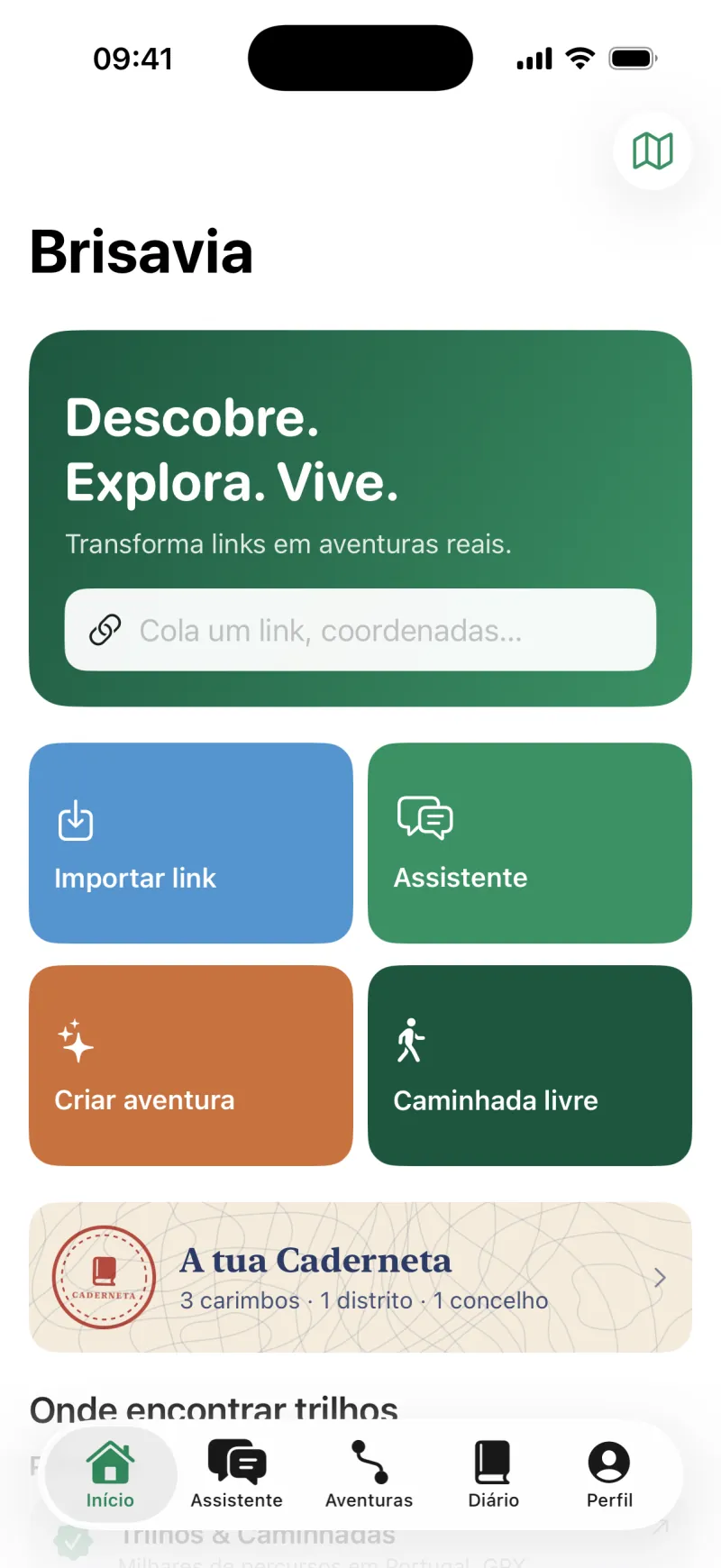 Ecrã Início da Brisavia